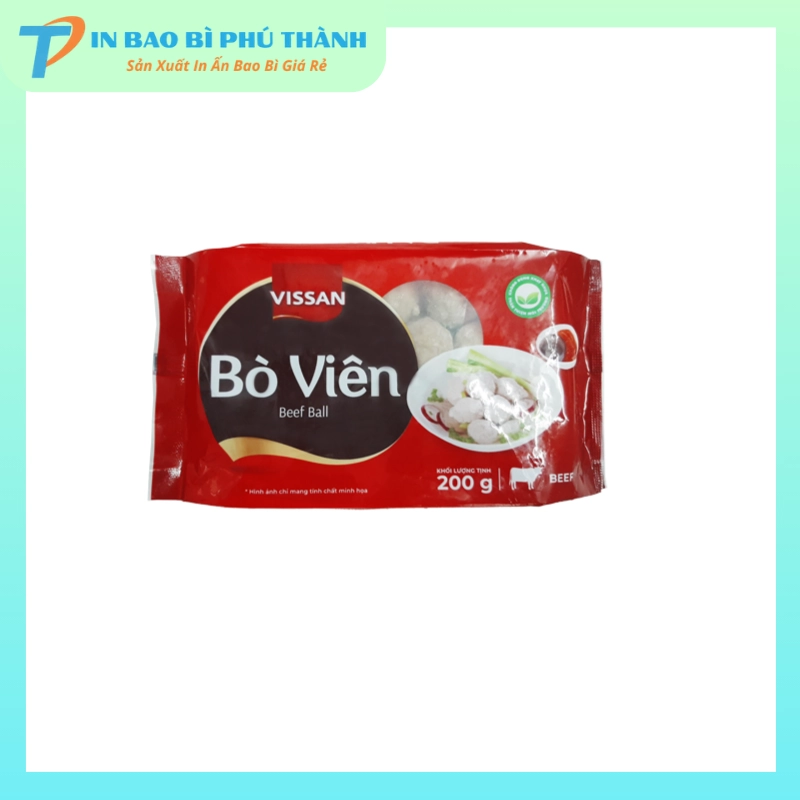 Bao bì bò viên thiết kế hàn lưng cao cấp