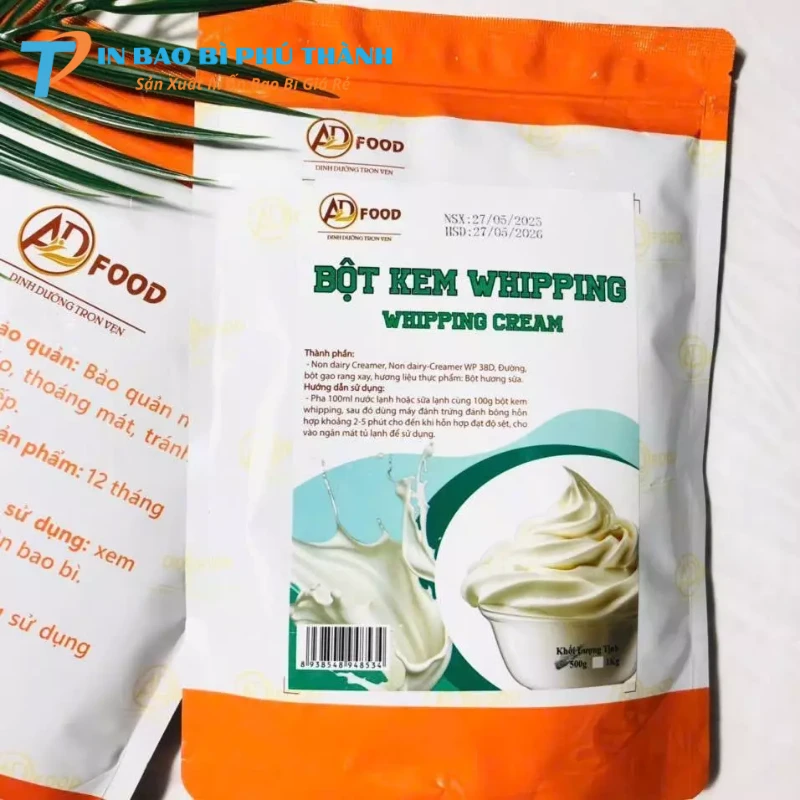 Bao bì bột làm kem có khoá zip tiện lợi