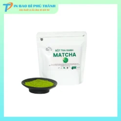 Bao bì đáy đứng kết hợp khóa zip đựng matcha