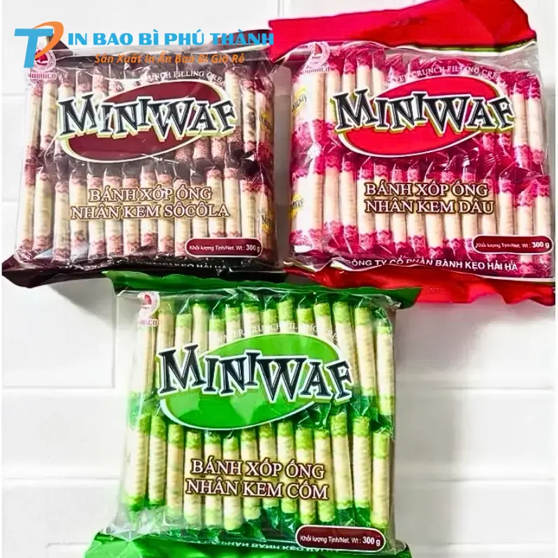 Bao bì đựng bánh quế màng ghép 3 lớp