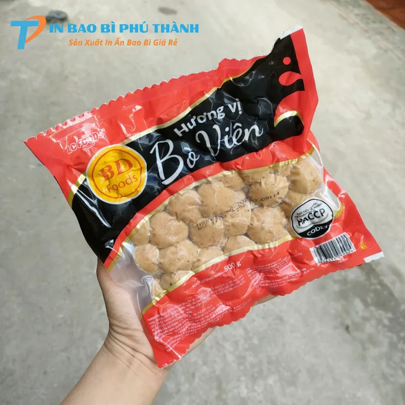 Bao bì đựng bò viên bảo quản đông lạnh