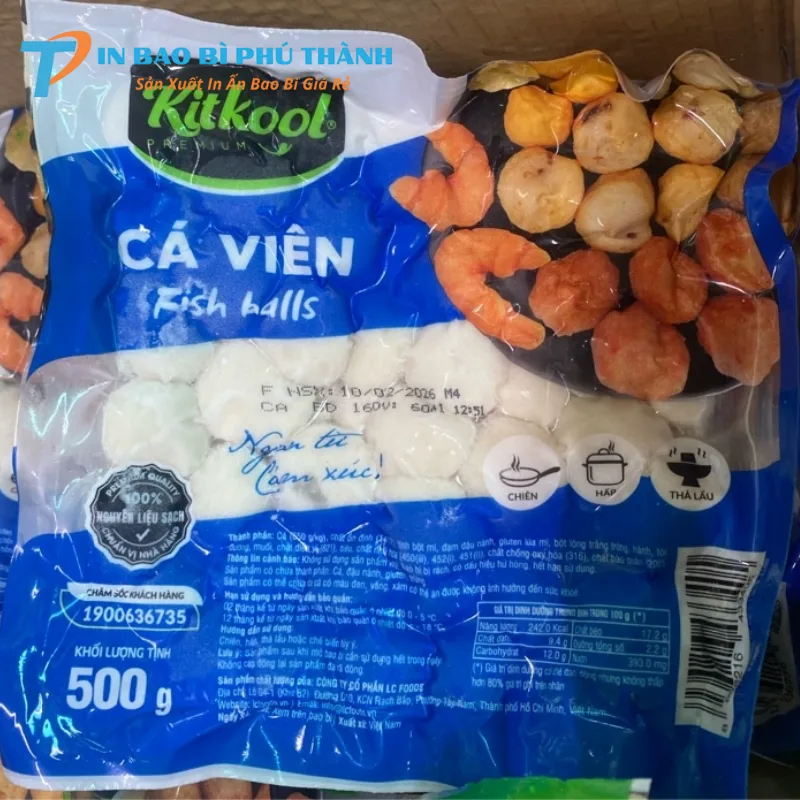 Bao bì đựng cá viên bảo quản cấp đông