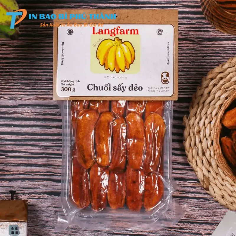 Bao bì đựng chuối sấy dẻo hút chân không