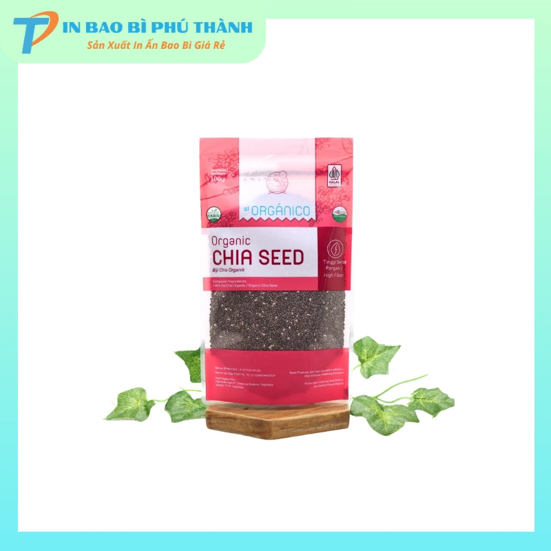 Bao bì đựng hạt chia khô organic an toàn