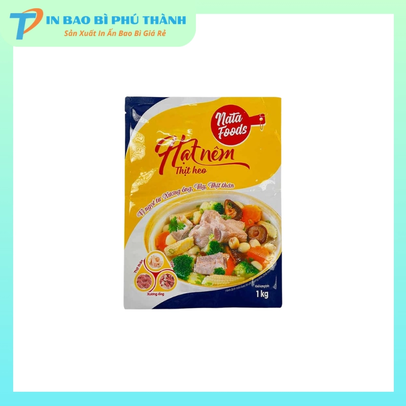 Bao bì đựng hạt nêm hàn 3 biên phổ biến