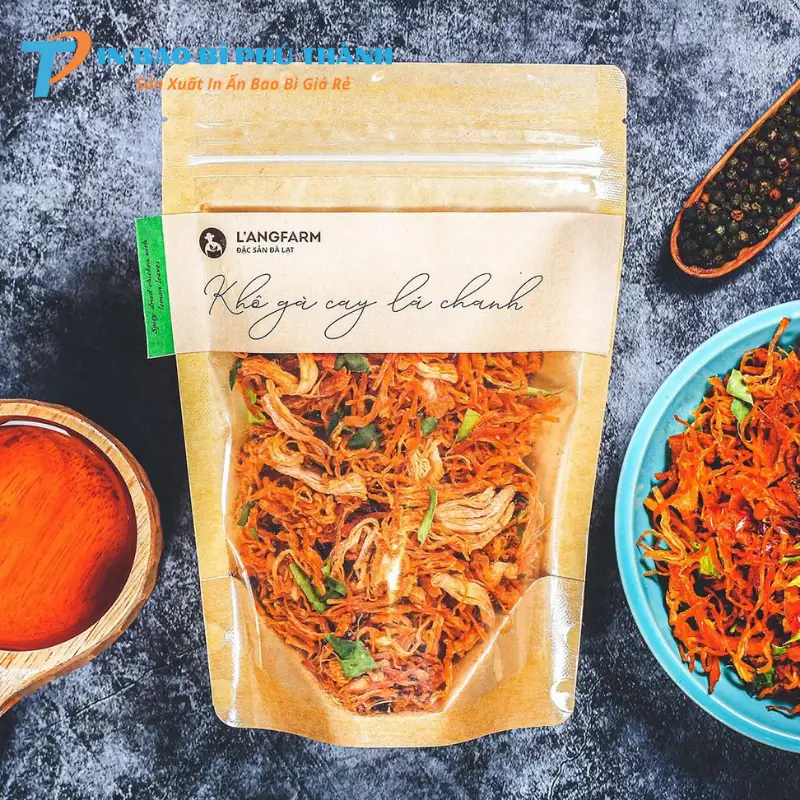Bao bì đựng khô gà giấy Kraft 3 lớp dày dặn