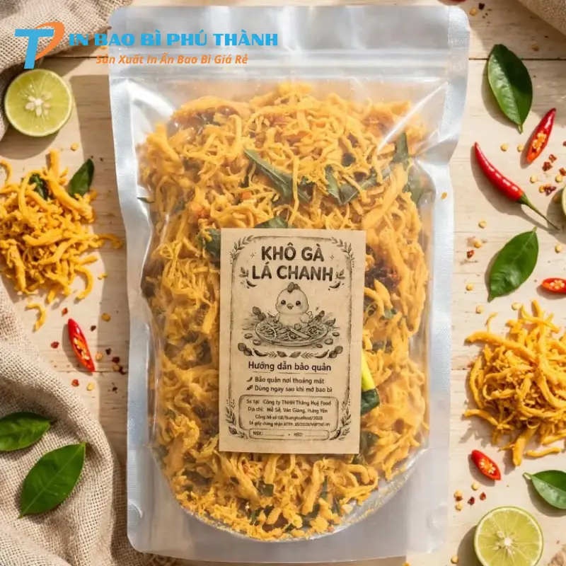 Bao bì đựng khô gà màng nhôm cao cấp