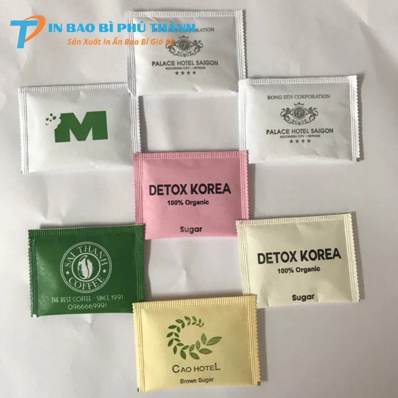 Bao bì đường que gói vuông ép 3 biên