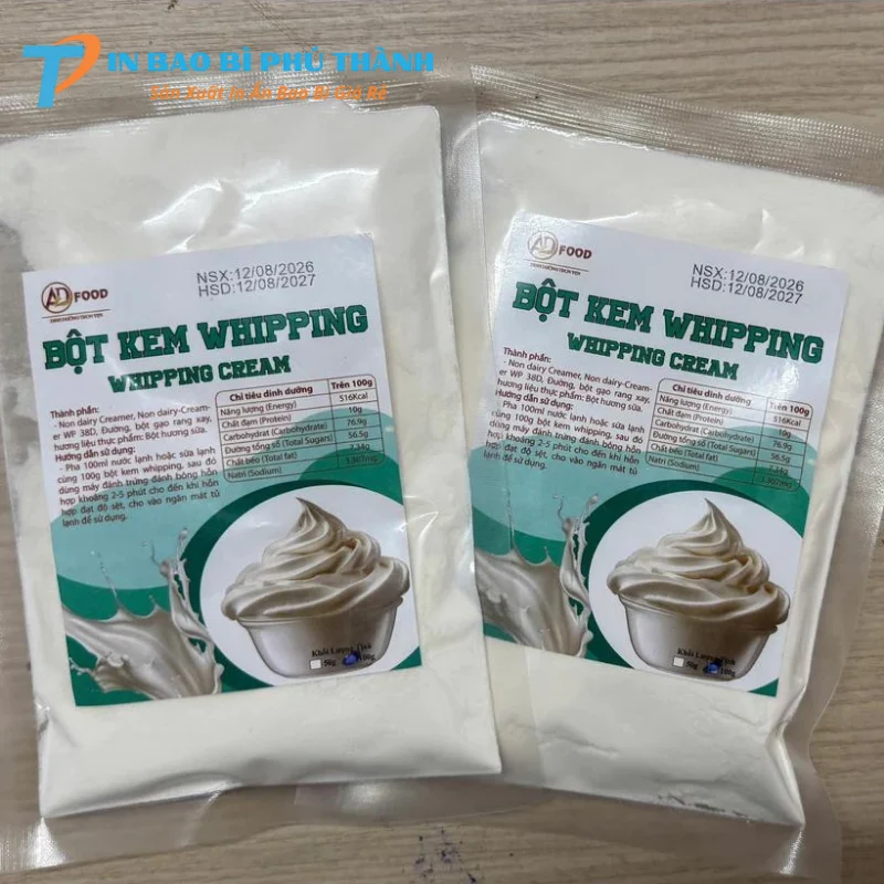 Bao bì ép 3 biên chất liệu nhựa trong suốt