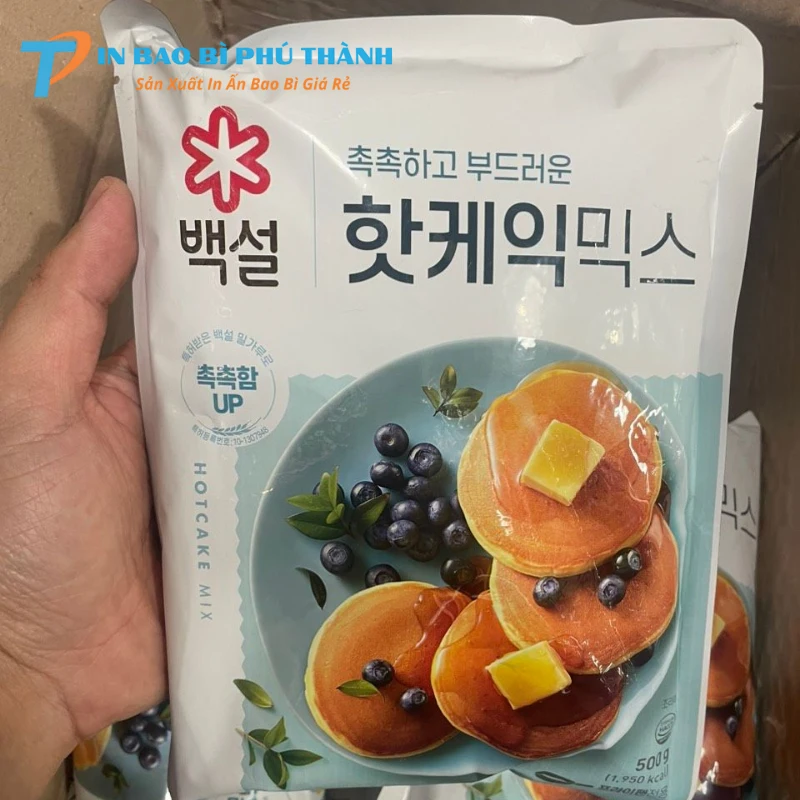 Bao bì ép 3 biên đựng bột bánh