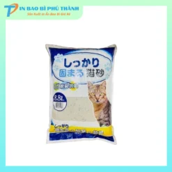 Bao bì ép 3 biên đựng cát mèo có cửa sổ