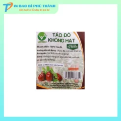 Bao bì ép 3 biên đựng táo đỏ không hạt