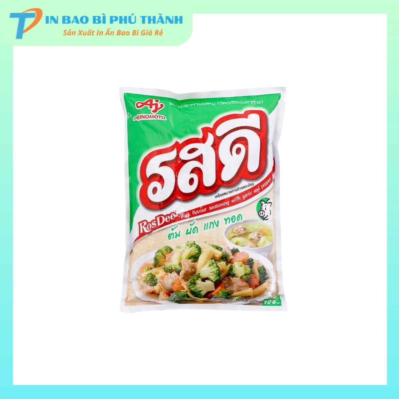 Bao bì hàn ép 3 biên đựng bột canh
