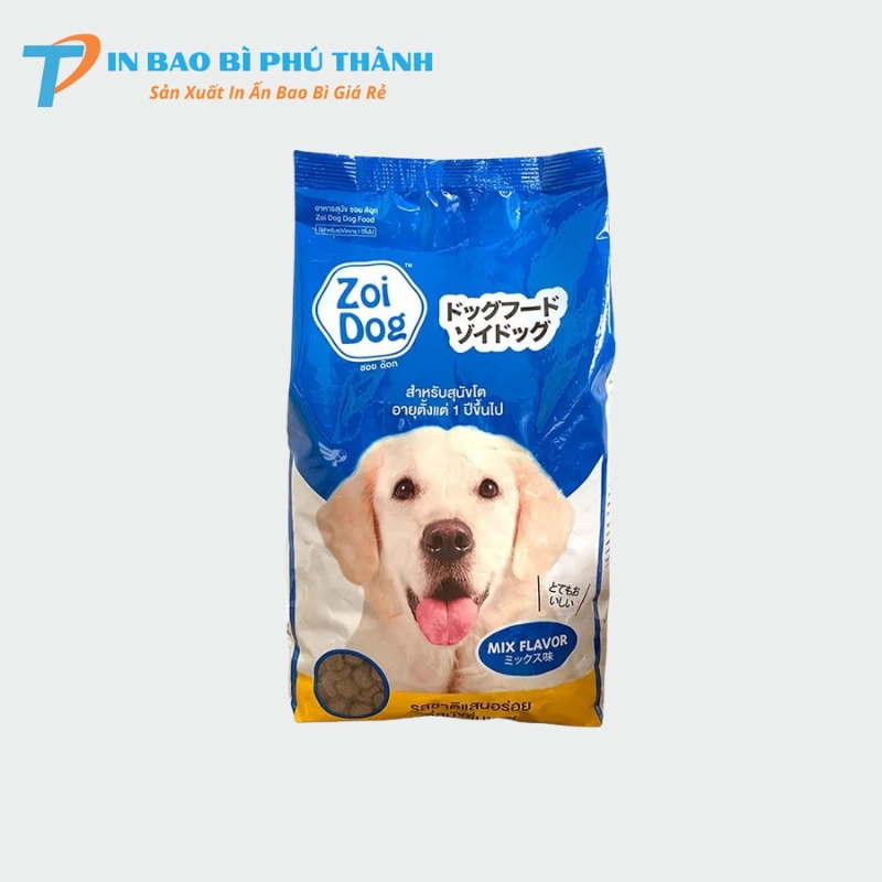 Bao bì hàn lưng đựng thức ăn cho chó