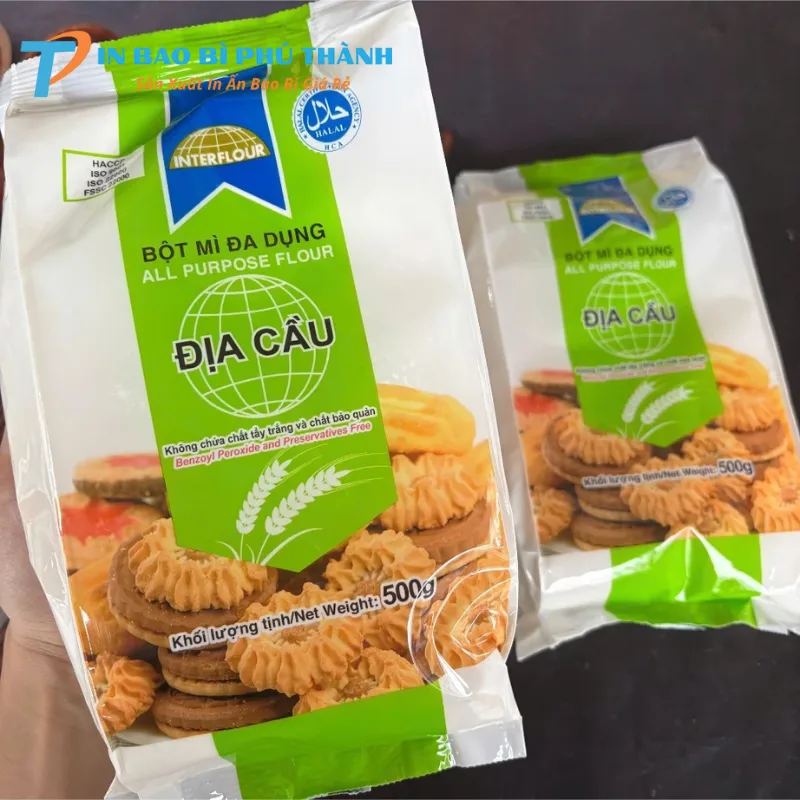 Bao bì hàn lưng giữa đựng bột mì phổ biến