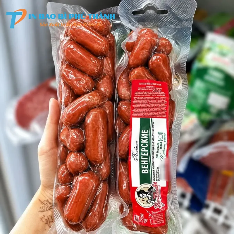 Bao bì hút chân không bảo quản xúc xích
