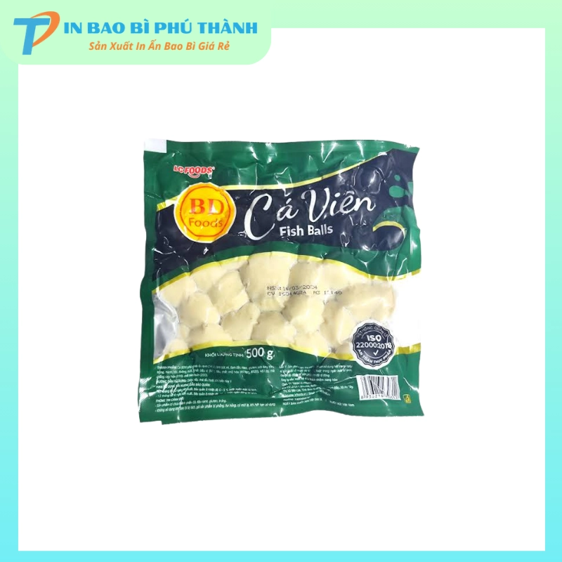 Bao bì hút chân không đựng cá viên