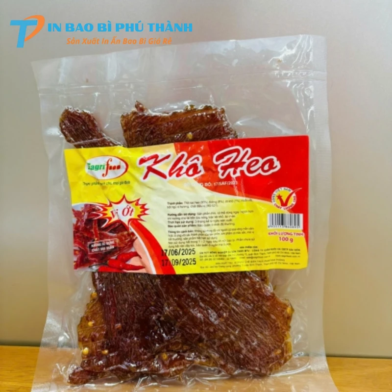 Bao bì hút chân không đựng khô heo