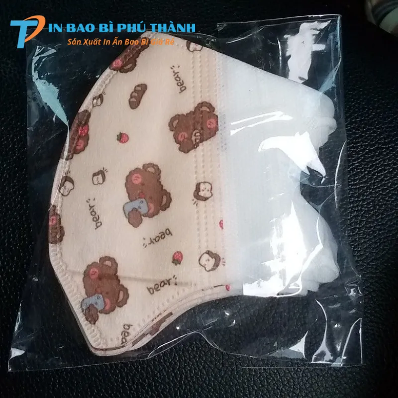 Bao bì khẩu trang OPP trong suốt dán miệng