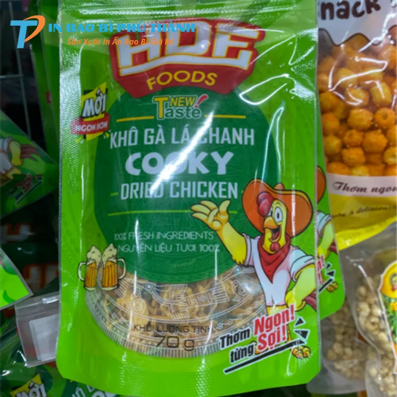 Bao bì khô gà màng ghép in sắc nét