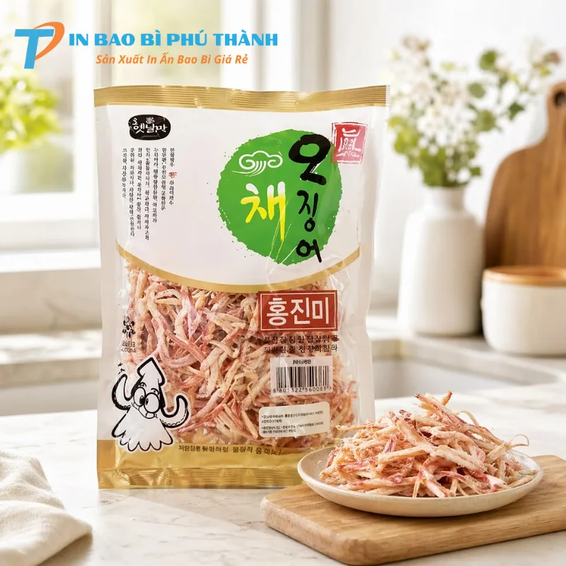 Bao bì khô mực xé sợi ép 3 biên cao cấp