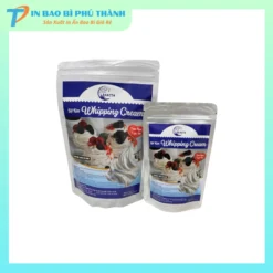 Bao bì màng bạc khóa zip đựng bột làm kem