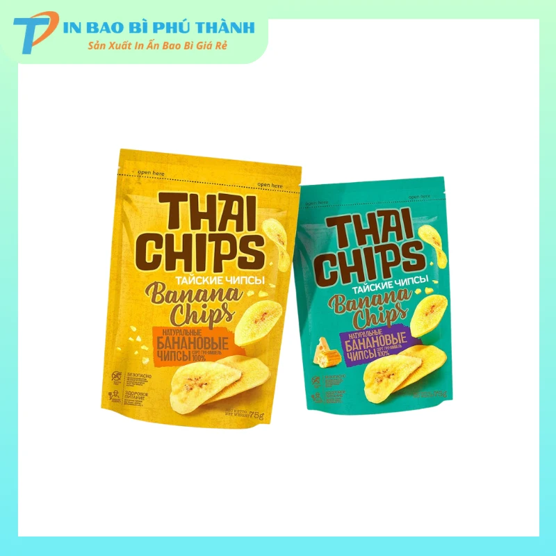 Bao bì màng ghép đựng chuối sấy