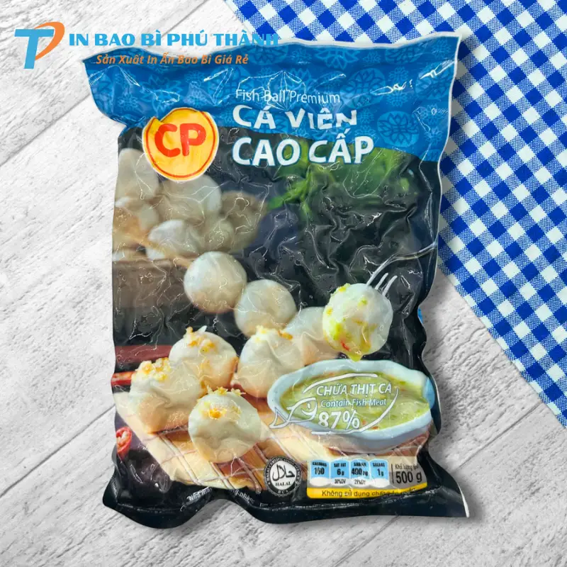 Bao bì màng ghép in sắc nét đựng cá viên
