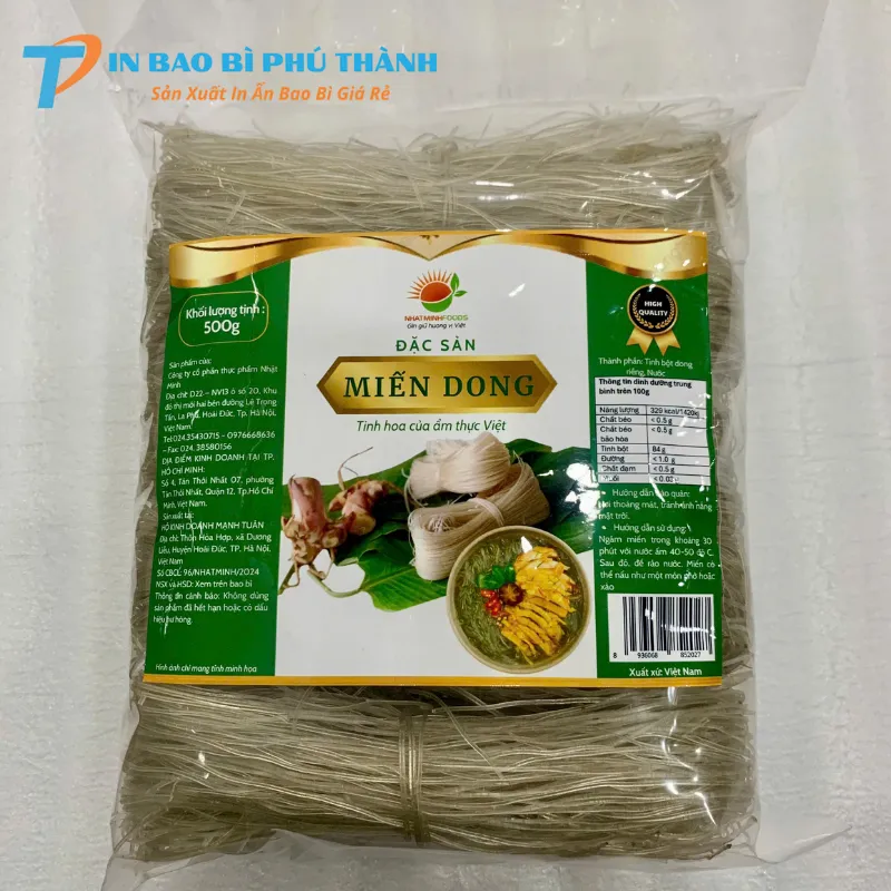 Bao bì miếng từ màng ghép PET/PE thông dụng