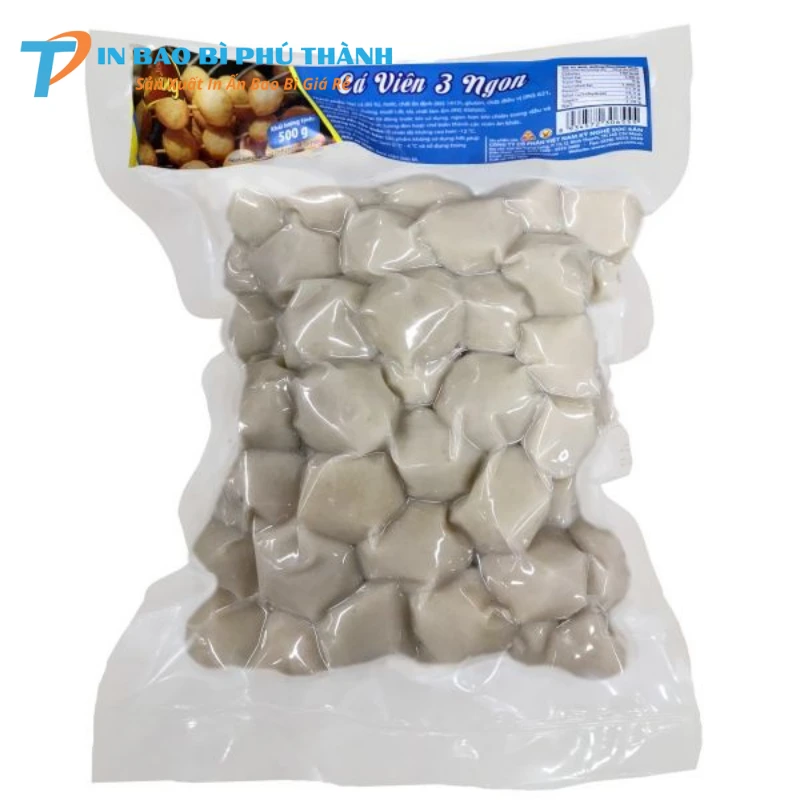Bao bì PA trơn hút chân không đựng cá viên