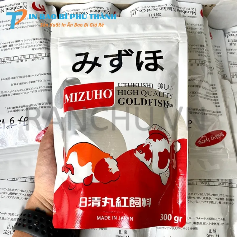 Bao bì thức ăn cá đáy đứng có khoá zip