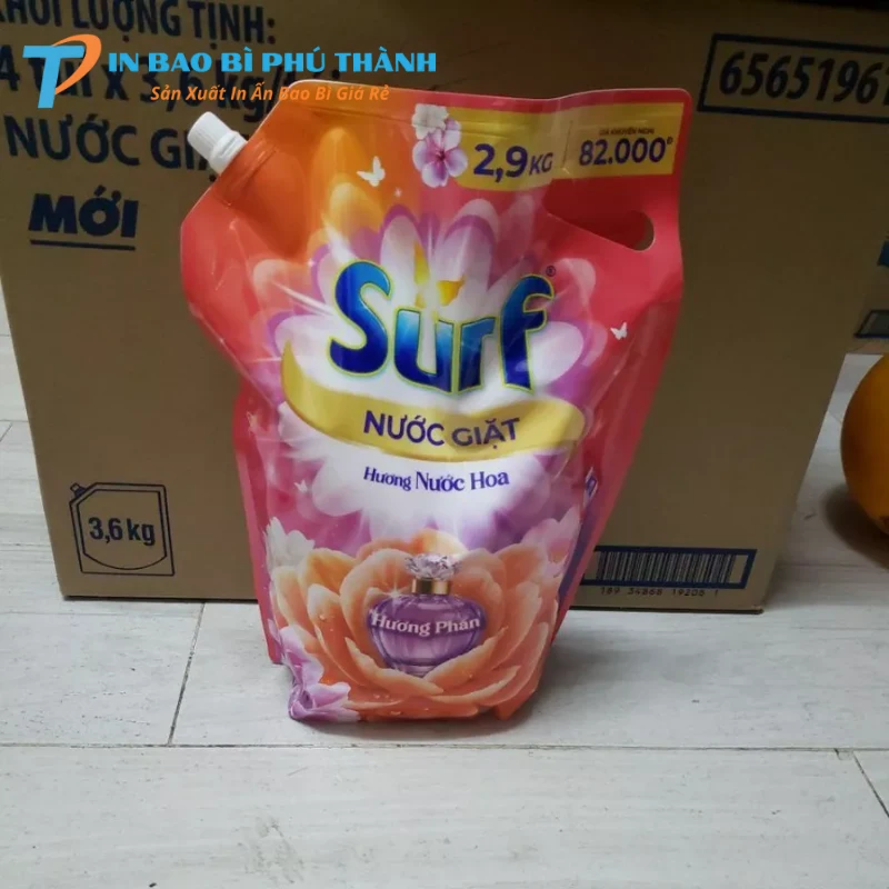 Bao bì túi nước giặt  thiết kế vòi rót đa năng