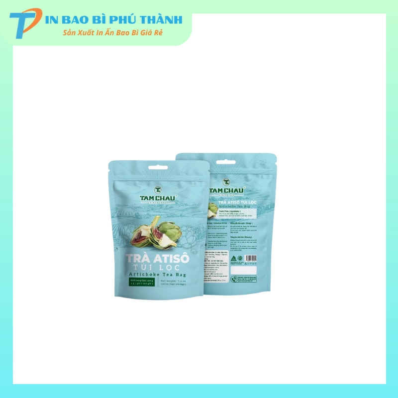 Bao bì zipper đáy đứng đựng trà túi lọc