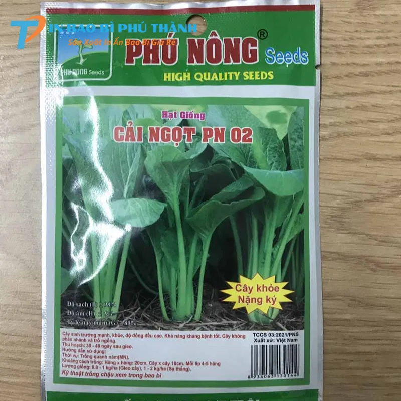 In ấn đầy đủ thông tin hạt giống lên bao bì