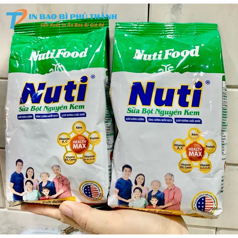 Kích thước bao bì sữa đa dạng dung tích