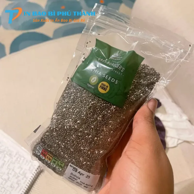 Lớp màng PE an toàn khi tiếp xúc với hạt chia
