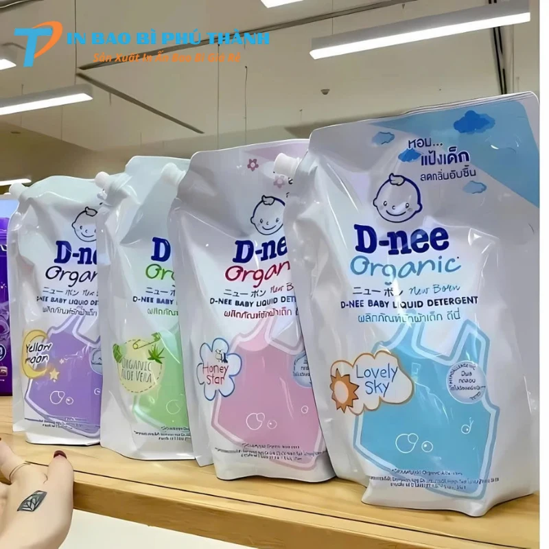 Thiết kế túi nước giặt đáy đứng có vòi tiện lợi