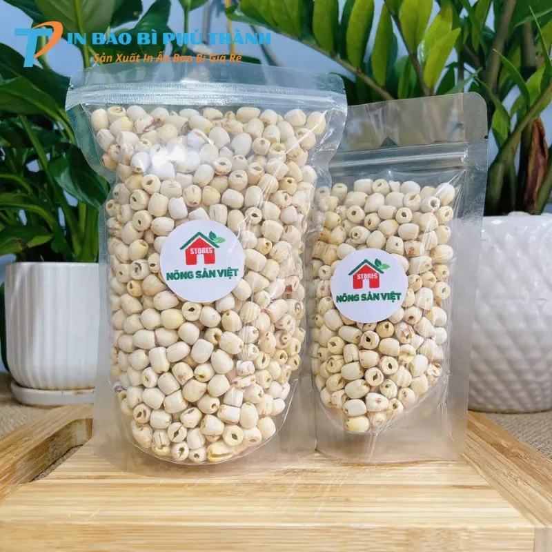 Túi đựng hạt sen đáy đứng có khoá zip